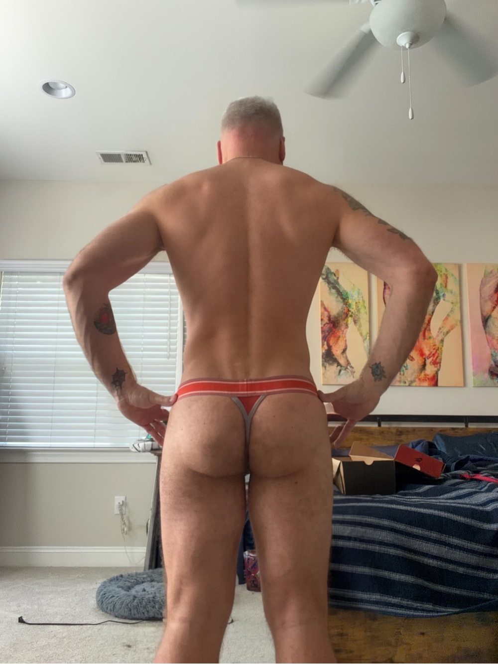 Mens Nasty Pig Orange Mesh Thong XXL - Picture 4 of 4